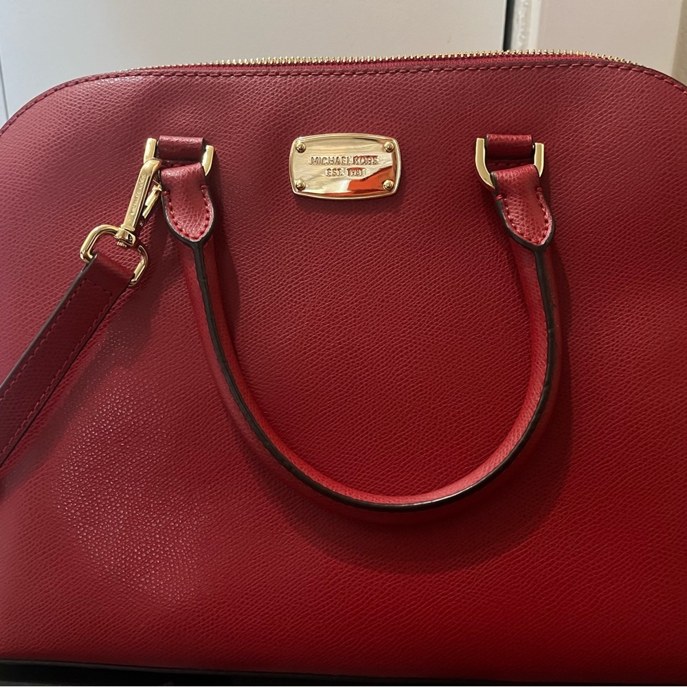 Michael Kors Red Leather Satchel